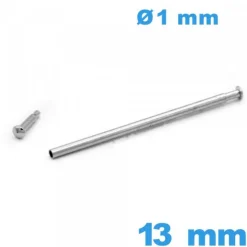 Barre de Montre argenté à Capuchon Pression 13 mm - Diamètre 1 mm