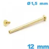 Barre Doré 12mm fermoir montre avec capuchon cylindrique  de bracelet