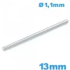 Barre Droite de Bracelet Montre argentée 13 mm - Diam 1,1mm