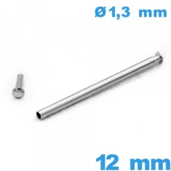 Barre Fermoir de Montre argenté à Rivet Pression 12 mm