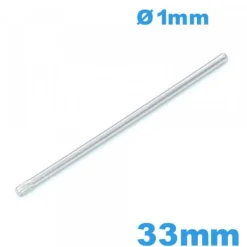 Barre goupille moletée taille 33 mm de montre or