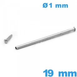 Barre pour Bracelet de Montre à Rivet Pression 19 mm argenté