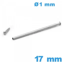 Barre pour Bracelet de Montre avec Capuchon Pression 17 mm argenté