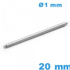 1 Barre à ressort Non téléscopique Suisse 20 mm pour bracelet montre diam : 1 mm de marque ISOSWISS épaulement simple