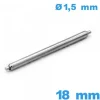 1 Barre à ressort Non téléscopique Suisse 18 mm pour montre d :1,5 mm de marque ISOSWISS épaulement simple