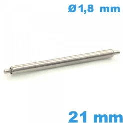 1 Barre à ressort  pour réparation bracelet montre 21 mm Non téléscopique épaulement simple diam : 1,8 mm qualité Suisse