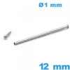 Barrette Fermoir de Montre 12 mm argenté à Rivet Pression