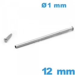 Barrette Fermoir de Montre 12 mm argenté à Rivet Pression