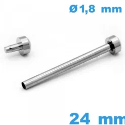 Barrette pour Montre à Rivet Pression 24 mm Argenté - diamètre 1,80 mm