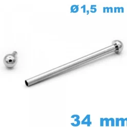 Barrette pour Montre à Rivet Pression 34 mm argenté diamètre 1,50 mm