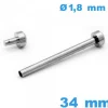 Barrette à Rivet Pression argenté pour Bracelet de Montre 34 mm