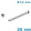 Barrette Tubulaire Montre à visser 28 mm diam. 1,50 - Argenté