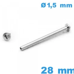 Barrette Tubulaire Montre à visser 28 mm diam. 1,50 - Argenté