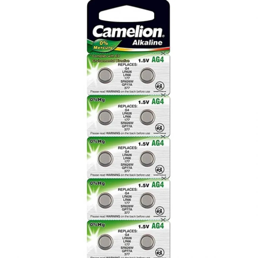 10 Batteries de montre alcaline 1,5 V AG4