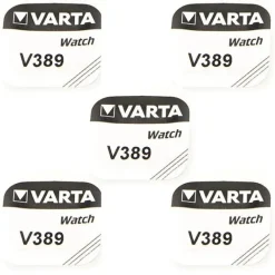 5 Batteries 1,55 V 389 alcaline Varta pour montre