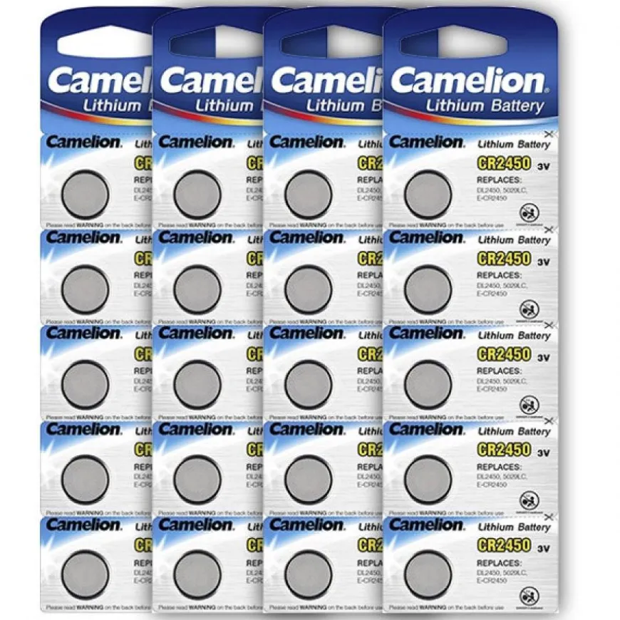 20 Batteries 3 V lithium CR2450 de montre