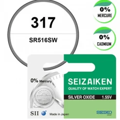 Batterie 317 1,55 V oxyde d'argent Seiko montre