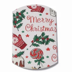 berlingot blanc carton pour mettre sous le sapin de noël avec des motifs fêtes de noël