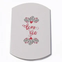 berlingot carton blanc pour le plaisir d'offrir avec motif saint valentin