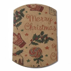 berlingot carton kraft marron pour noël avec imprimés fêtes de fin d'année