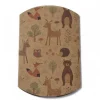 berlingot marron carton papier kraft pour une fête d'anniversaire avec motif avec des animaux ( ours, lapin, renard, herisson, )