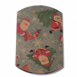 berlingot papier kraft bleu carton pour les fêtes de noël avec des imprimés noël
