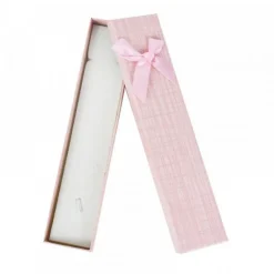 Boite Cadeau Rose en Carton à Noeud Rectangulaire
