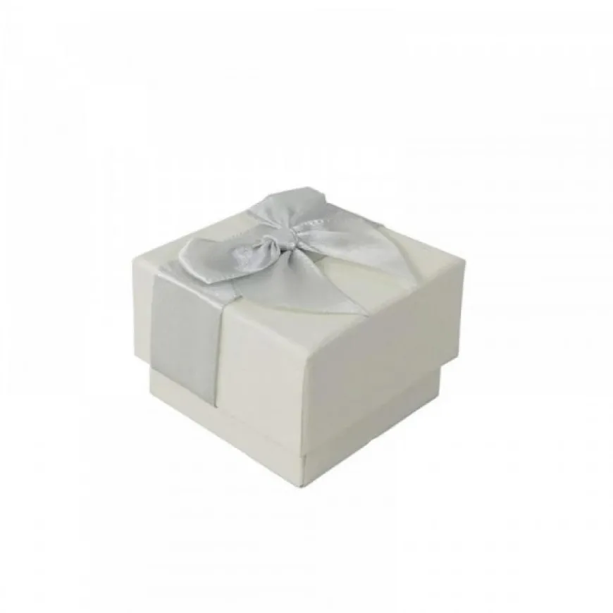 Boîte Cadeau en Carton Blanc avec Noeud pas chère