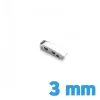 Boucle acier inoxydable argenté clip 3 mm