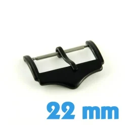 Boucle ardillon acier noire bracelet montre pas chère 22mm