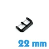 Boucle ardillon large 22 mm noire pour bracelet cuir silicone plastique