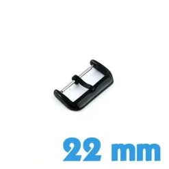 Boucle ardillon large 22 mm noire pour bracelet cuir silicone plastique