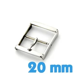 Boucle ardillon montre acier 20 mm argent