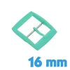 Boucle Ardillon Montre Plastique Bleu 16 mm