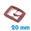 Boucle ardillon plastique brun 20 mm
