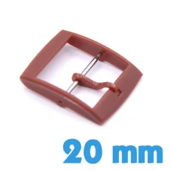 Boucle ardillon plastique brun 20 mm