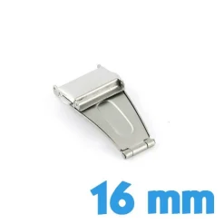 Boucle argentée déployante 16 mm bracelet métal