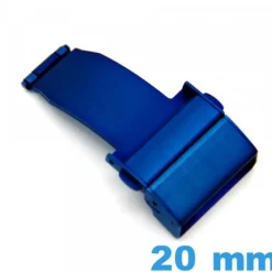Boucle Bleu 20 mm Acier déployant avec bouton ouverture