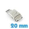 Boucle bracelet montre métal déployante argentée 20 mm