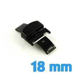 Boucle double déployante de qualité noire pour montre