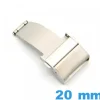 Boucle déployant 20 mm Argenté Acier avec bouton ouverture
