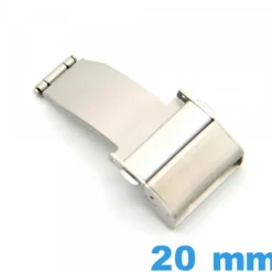 Boucle déployant 20 mm Argenté Acier avec bouton ouverture