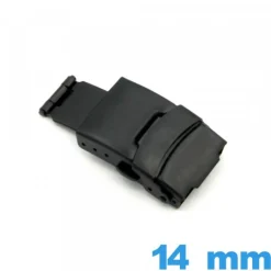 Boucle déployant 14 mm Noir Acier bouton