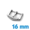 Boucle 16 mm ardillon argent acier métal brossé