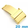Boucle 20 mm déployant Doré Acier bouton