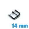 Boucle montre ardillon noir 14 mm cuir plastique silicone