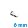 Boucle montre clip 6 mm argenté acier inoxydable
