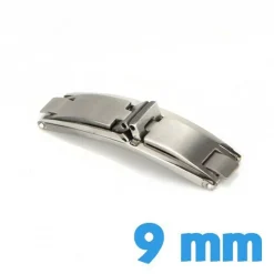 Boucle papillon 9 mm argenté acier inoxydable