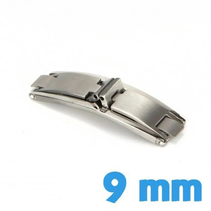 Boucle papillon 9 mm argenté acier inoxydable