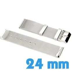 Bracelet Acier Inoxydable Argenté montre 24mm
